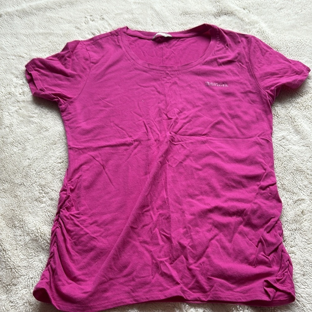 63 Bench Pink Ruched Side Fitted T-Shirt Top Women’s Size XL Y2K Athleisure - Picture 5 of 7